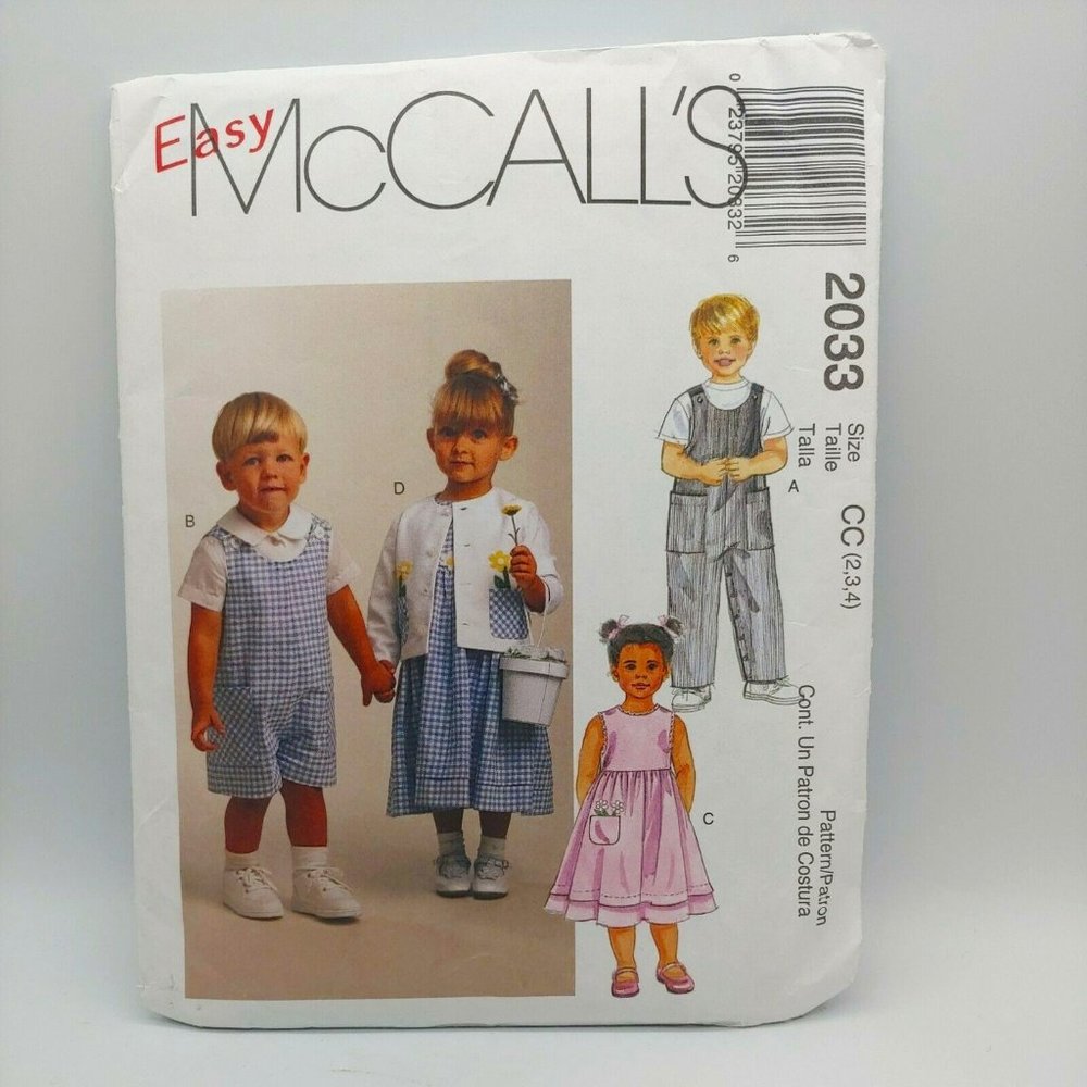 McCalls 2033 Childs CC 2,3,4 Uncut Sewing Pattern